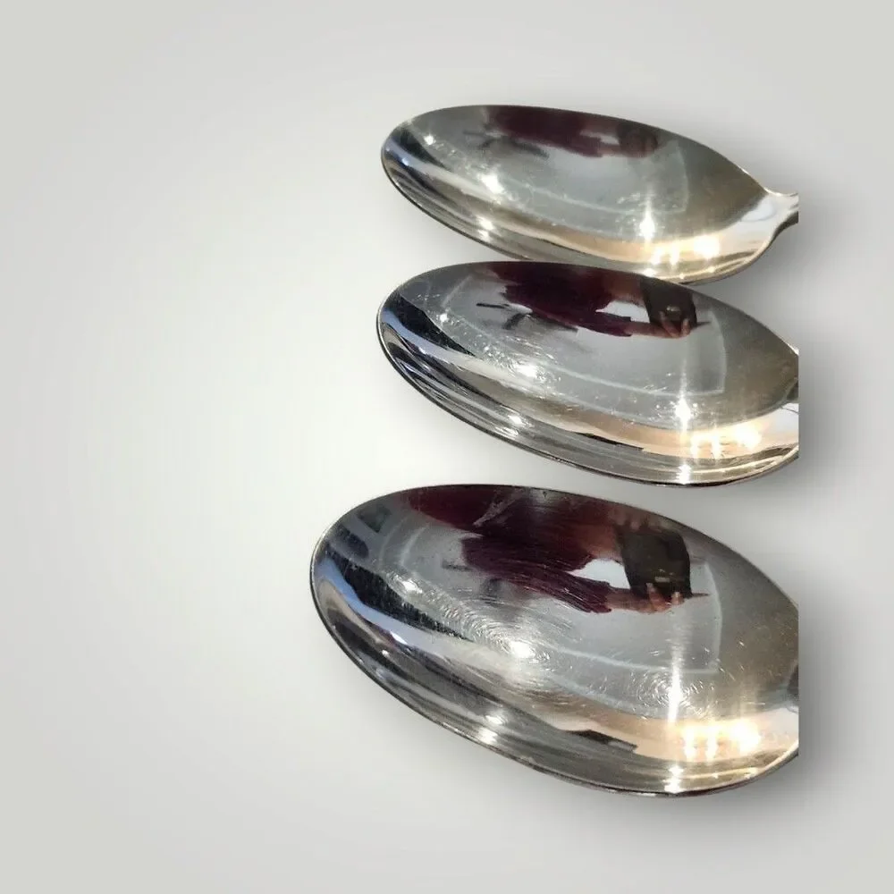 Set of 3 Oneida MOZART Oval Soup Spoons Deluxe‎ Stainless Flatware